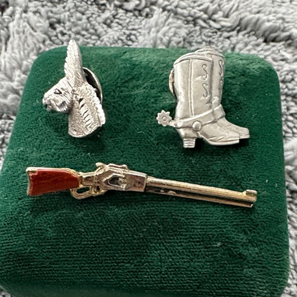 Other - Cowboy Pin Trio - Boot, Rifle & Donkey Head